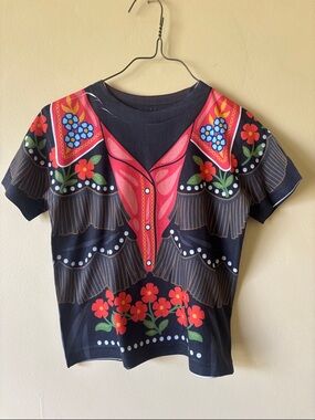 Toddler Girl's Black Floral Graphic Short Sleeve from Nashville Hall of Fame 3yo